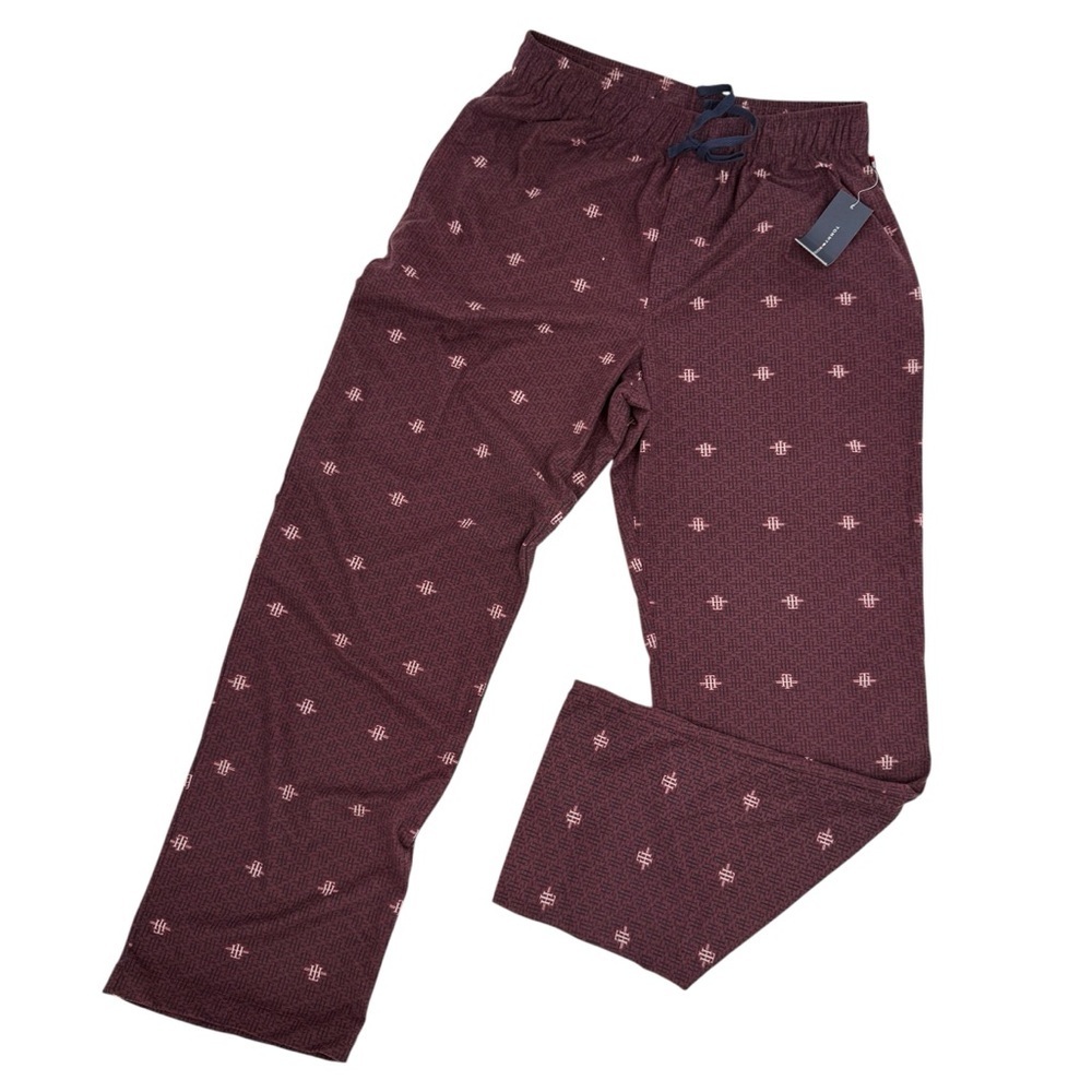 Tommy Hilfiger Men’s Size Medium Pajama sleep lounge Pants Logo soft wine NWT
